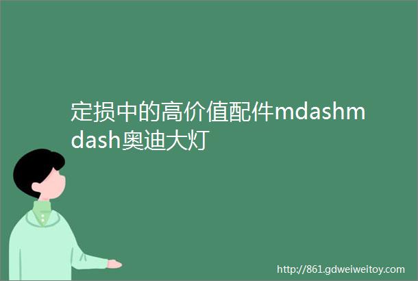 定损中的高价值配件mdashmdash奥迪大灯